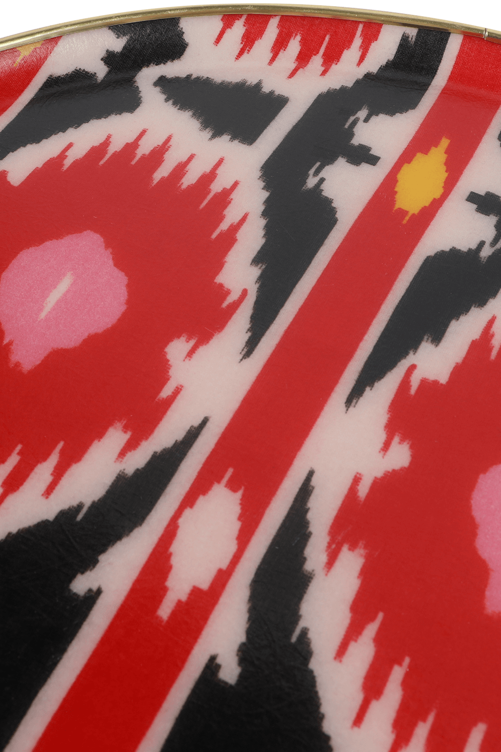 מגש פייברגלאס עגול עם הדפס גראפי בשחור ואדום LES OTTOMANS
