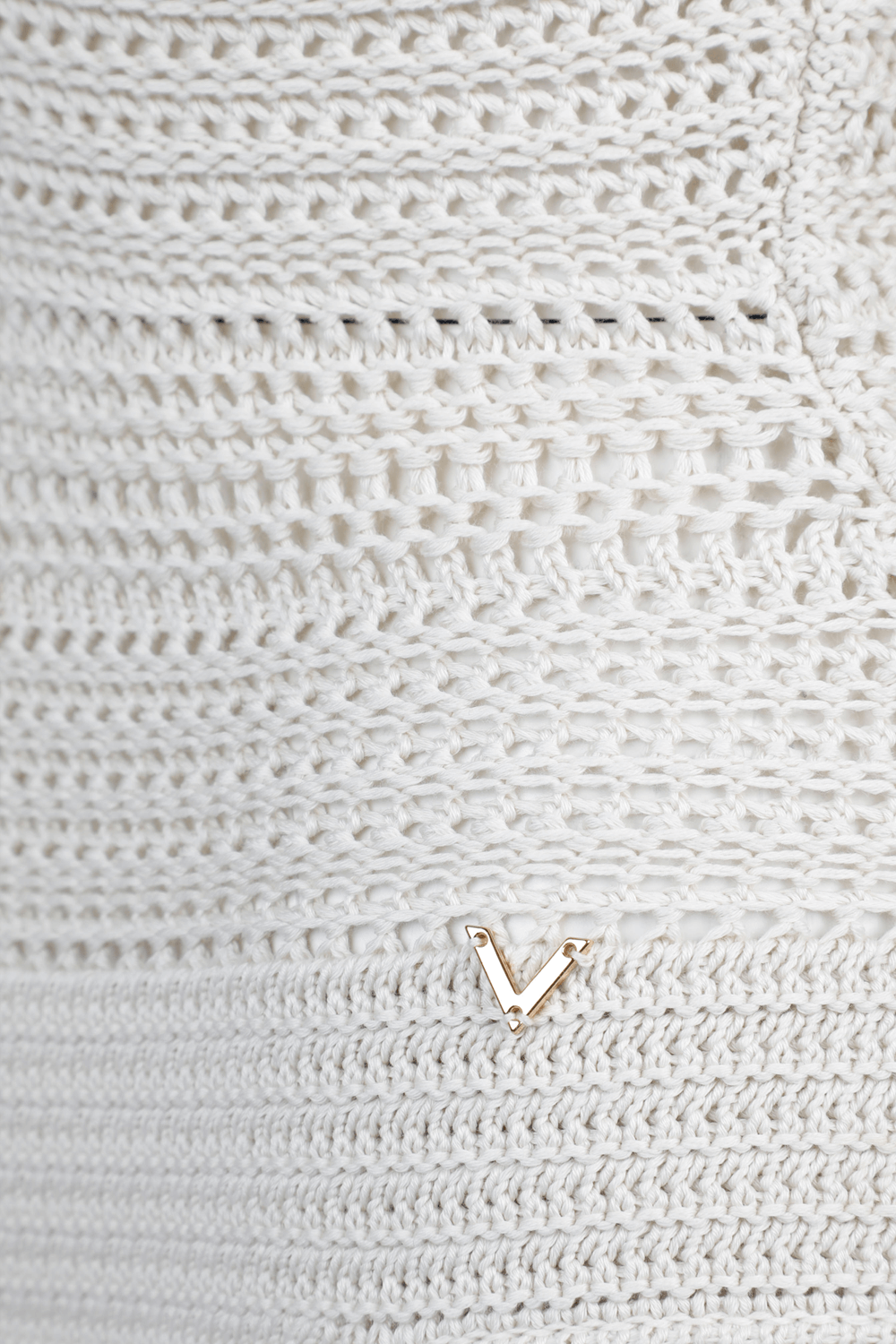 תמונת תקריב של One-Piece Crochet Swimsuit in Ivory