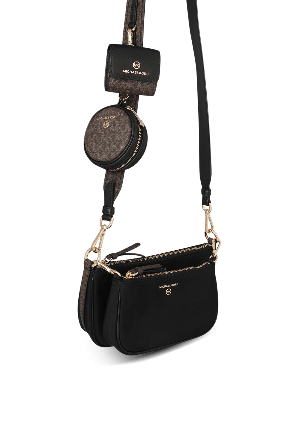 תמונת תקריב של תיק פאוץ' בגודל מדיום בגוון שחור