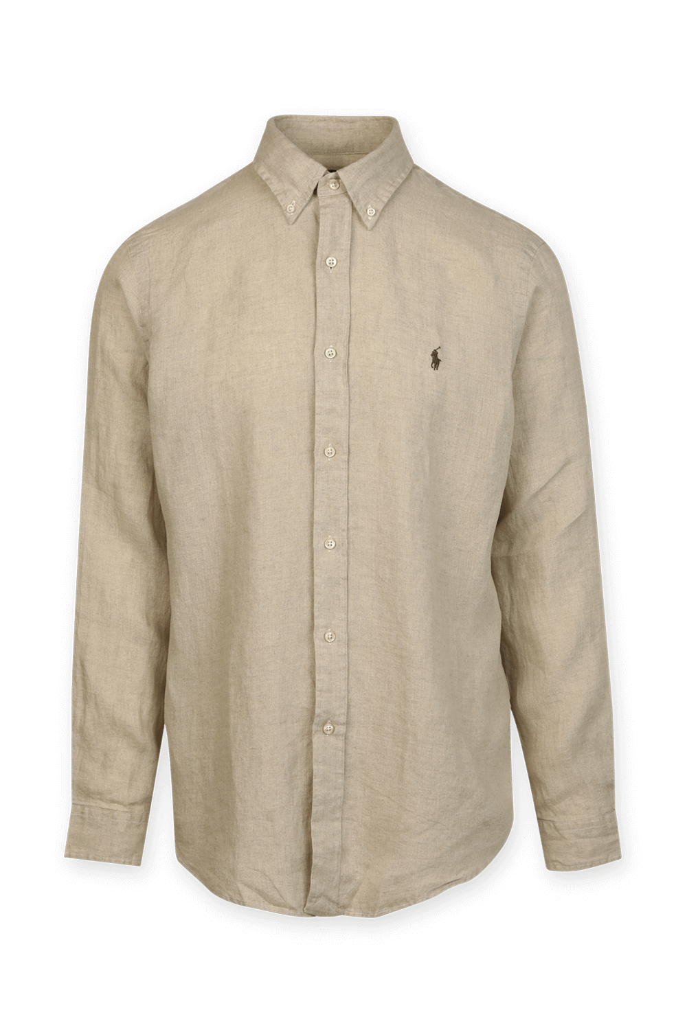 תמונה קידמית של Classic Fit Linen Shirt in Beige