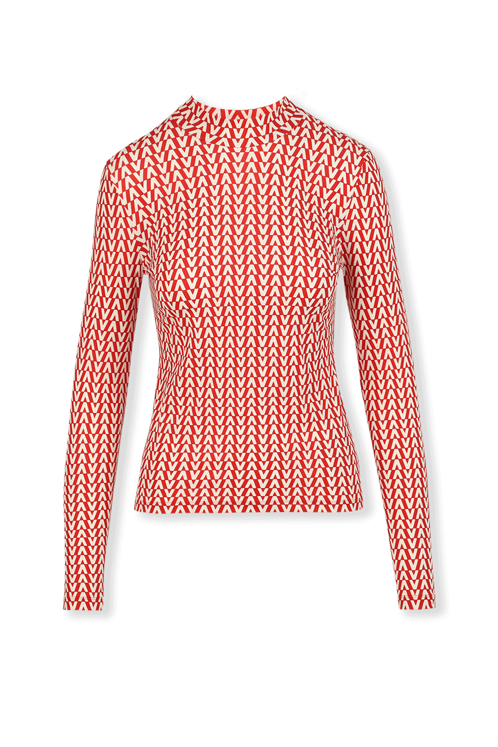 תמונה קידמית של Jersey Top in Red and White