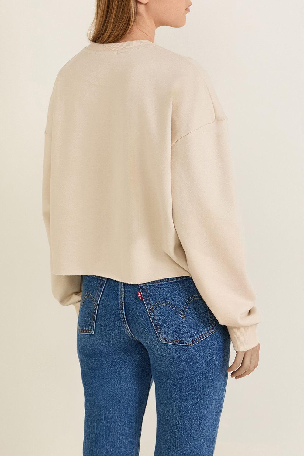 תמונת דוגמן אחורית של סווטשירט קרופ