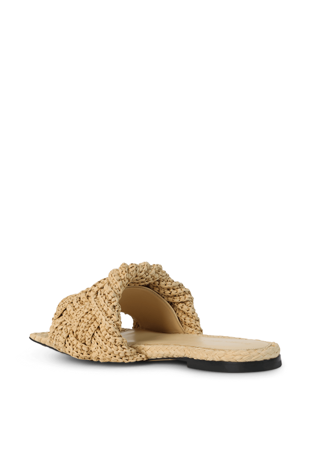 תמונה אחורית של כפכפי סליידס קלועים מקש