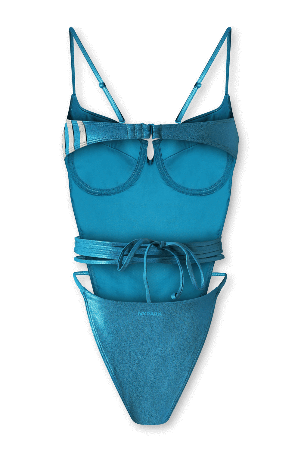 תמונה אחורית של אדידס X אייבי פארק בגד ים שלם בגזרת מחוך