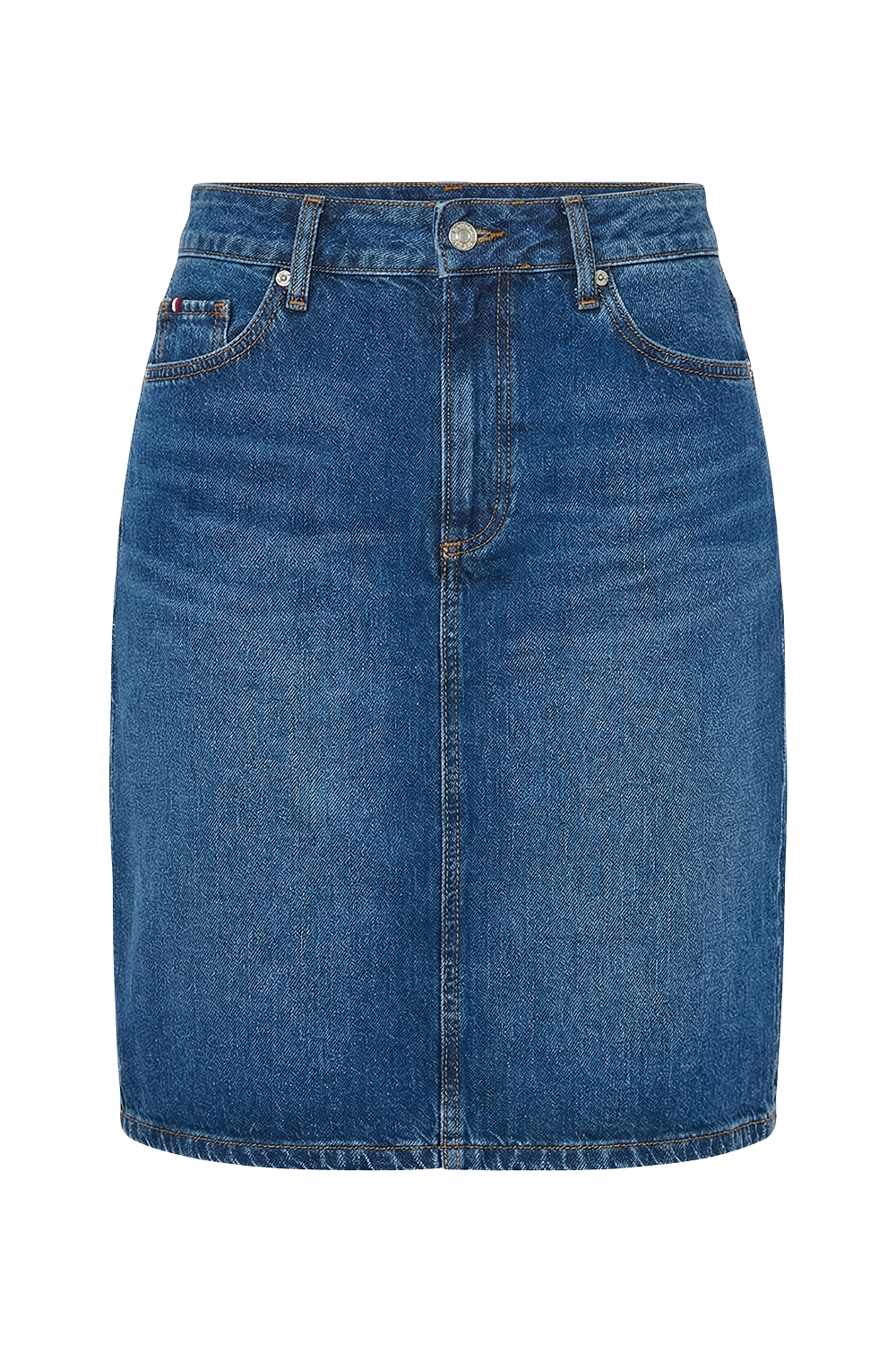 תמונה קידמית של חצאית ג'ינס מידי