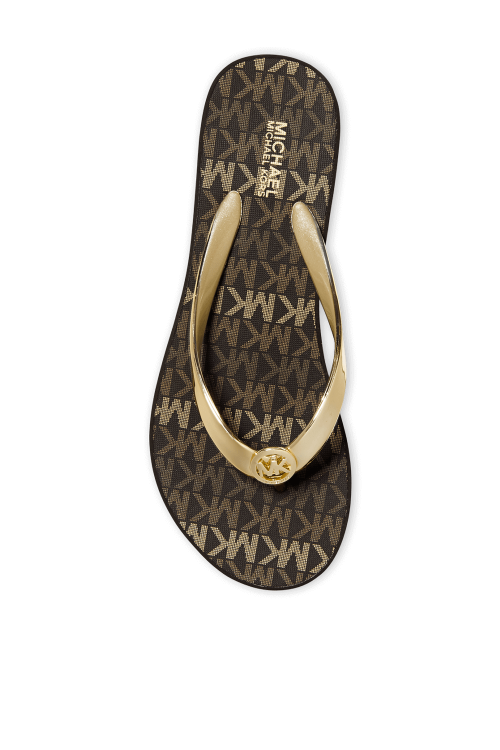 תמונה אחורית של Logo Wedge Flip Flop In Gold