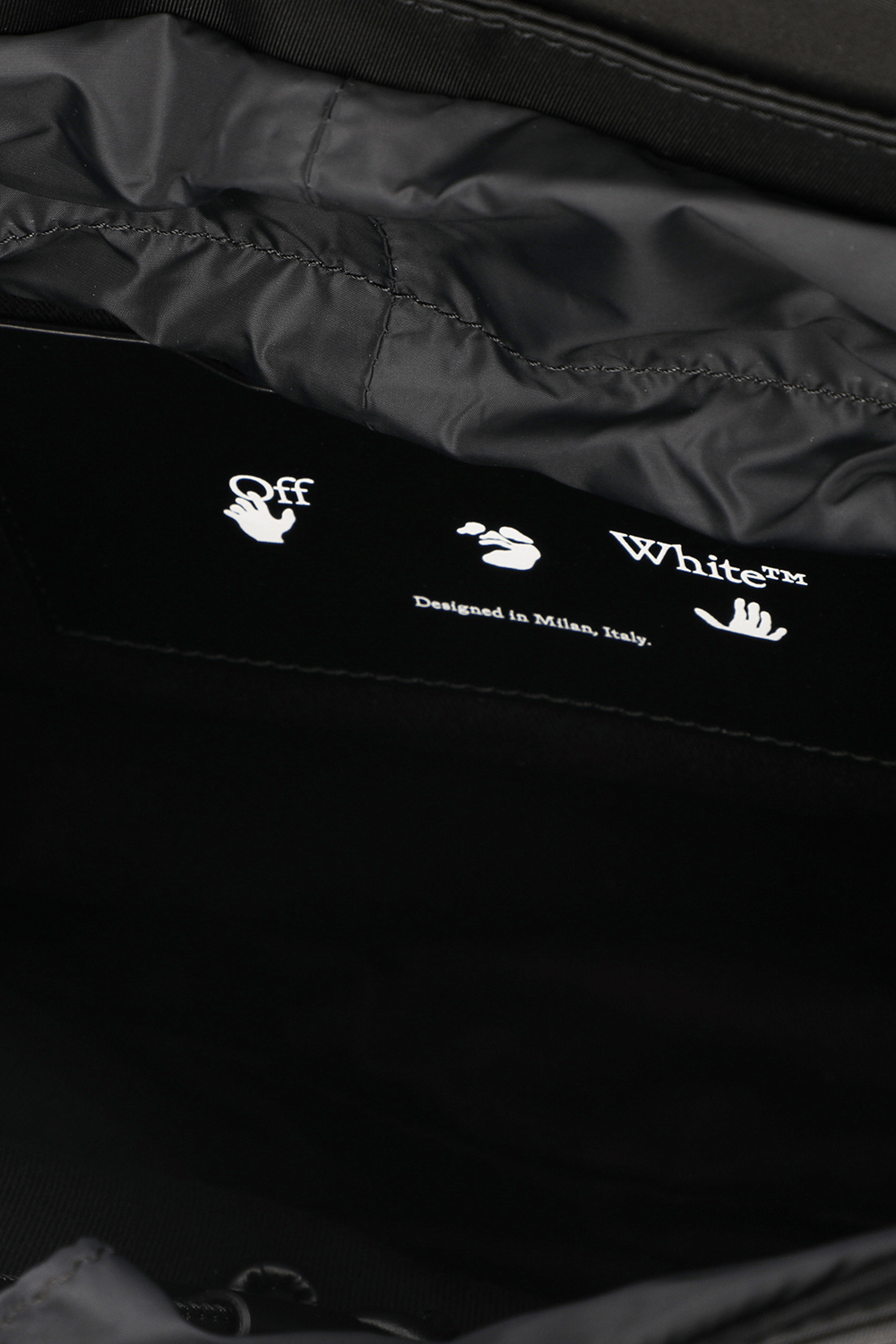 Industrial Logo Nylon Backpack in Black