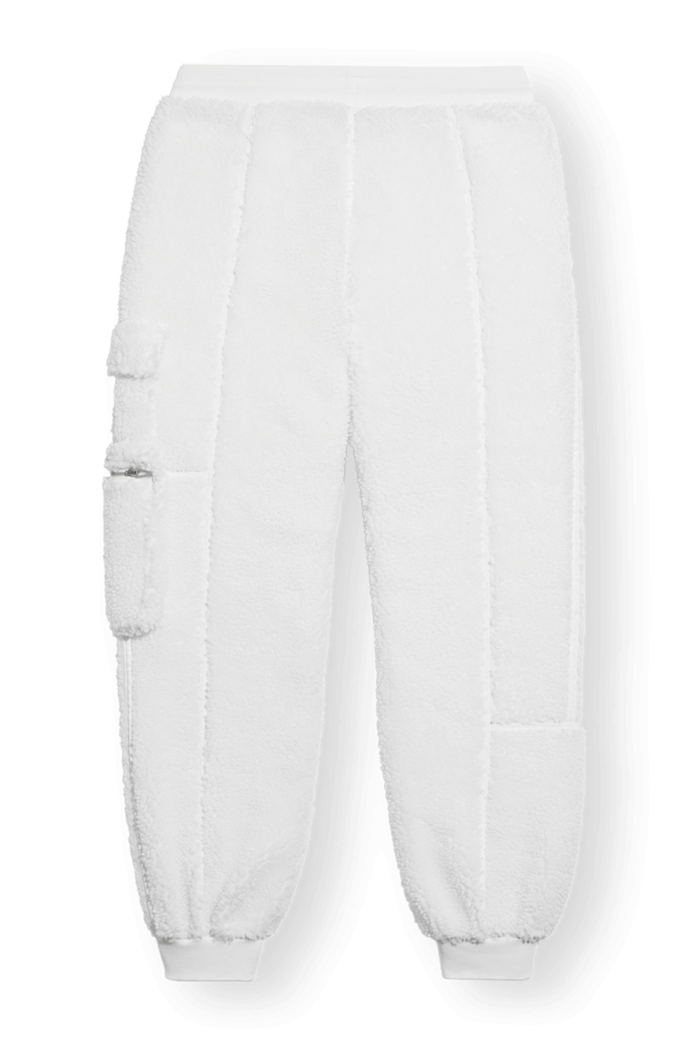 תמונה אחורית של Adidas X Ivy Park Teddy Cargo Sweatpants in White