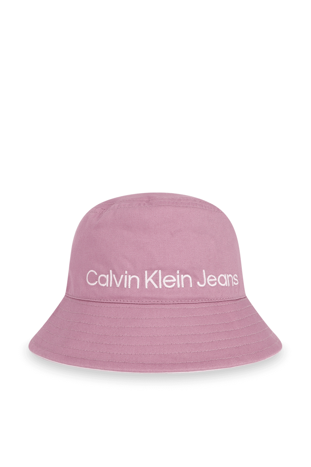 כובע באקט ורוד עם שם המותג CALVIN KLEIN