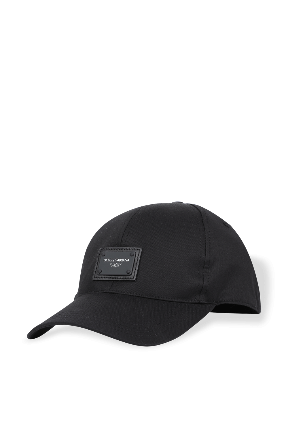 תמונה קידמית של Branded Tag Baseball Cap in Black