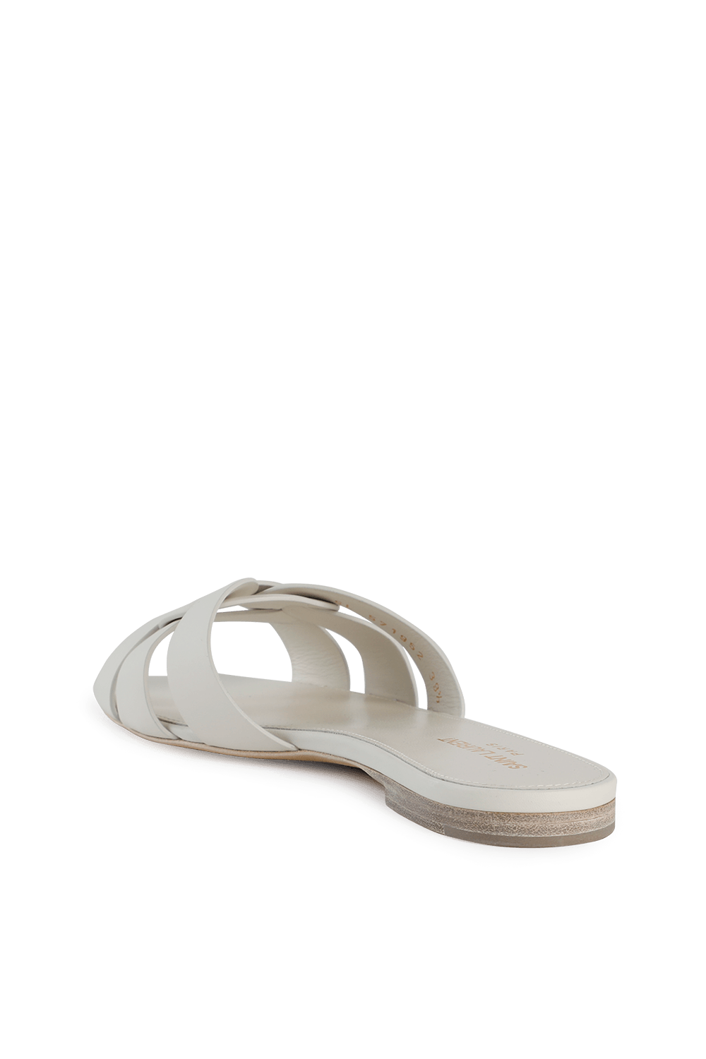 Tribute Flat Sandals in Ivory SAINT LAURENT