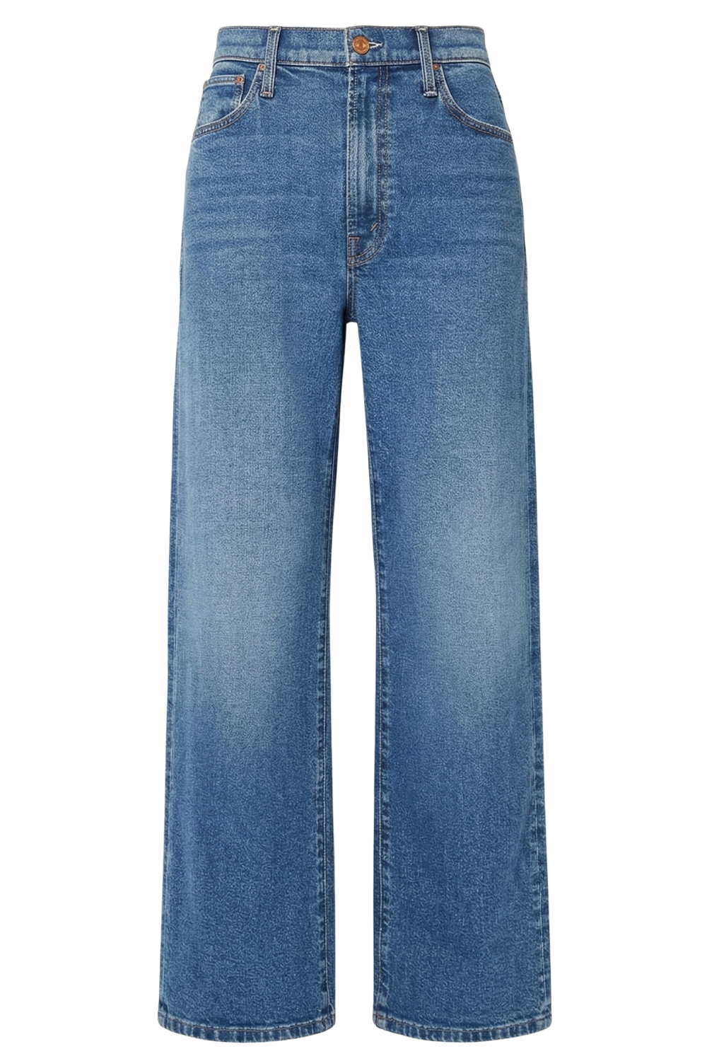 תמונה קידמית של מכנסי ג'ינס בגזרה ישרה