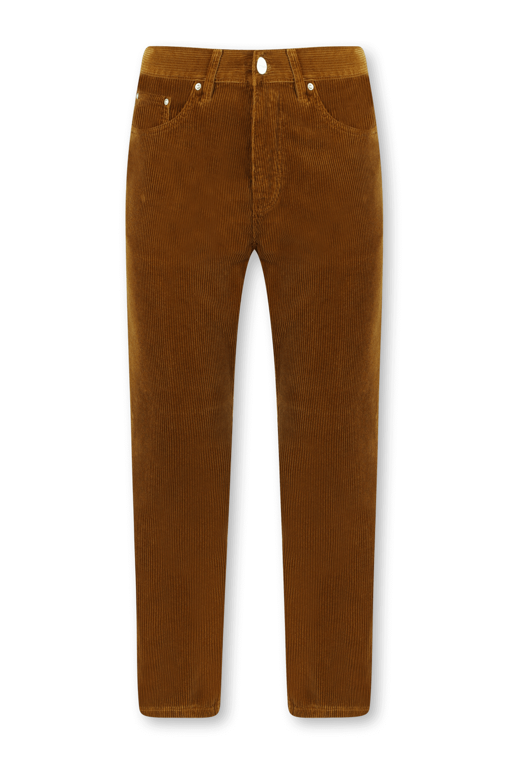 תמונה קידמית של מכנסי ג'ינס קורדרוי בגוון חום