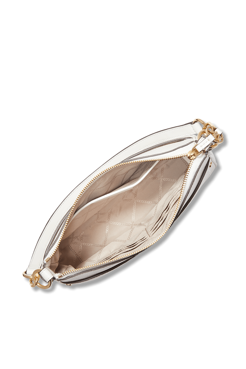 תמונת תקריב של Jet Set Medium Logo Shoulder Bag In Optic  white Leather