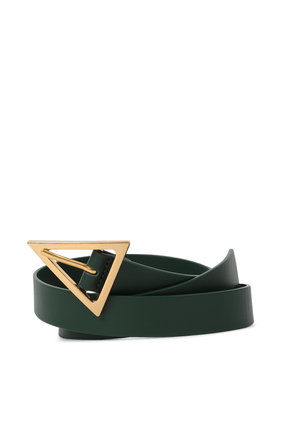 Triangle Leather Belt in Dark Green BOTTEGA VENETA