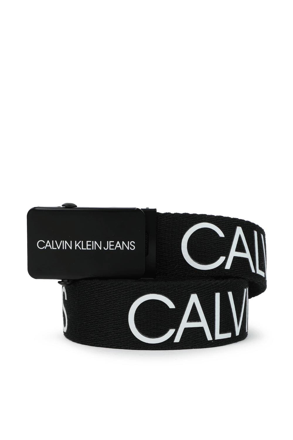 חגורת לוגו קנבס בשחור CALVIN KLEIN