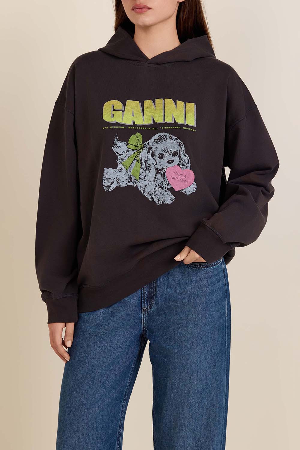 תמונת דוגמן קידמית של סווטשירט קפוצ'ון כותנה