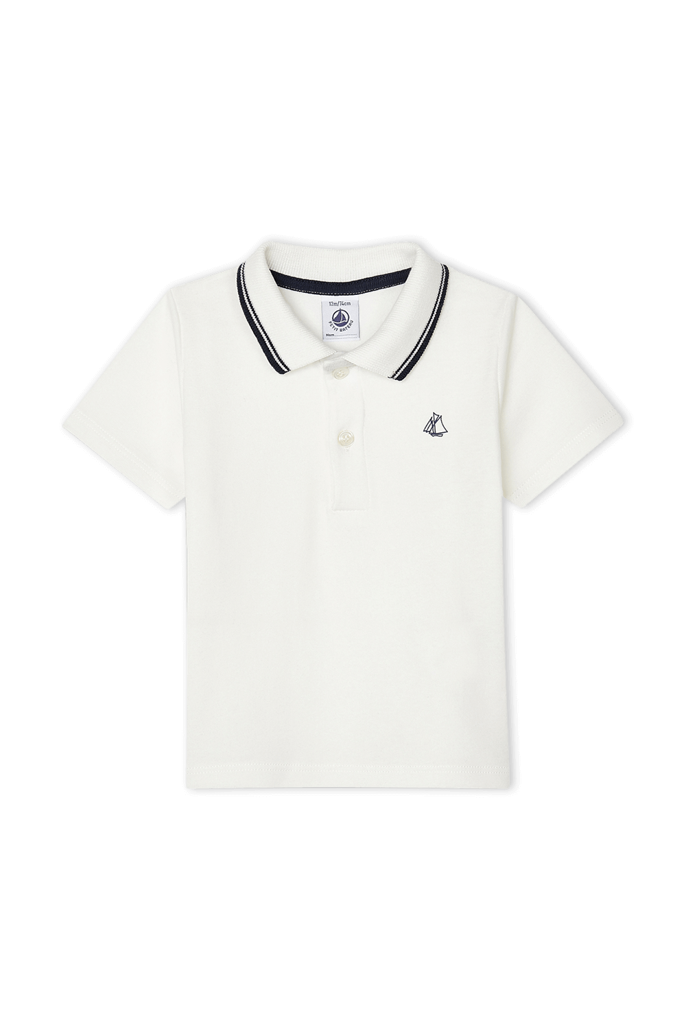תמונה קידמית של חולצת פולו עם רקמת לוגו - גילאי 6-12 חודשים