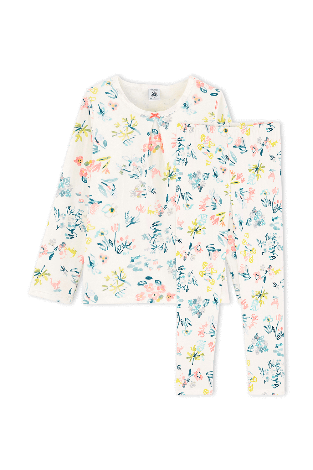 תמונה קידמית של גילאי 2-5 סט פיגמה פרחוני בצבעים פסטליים