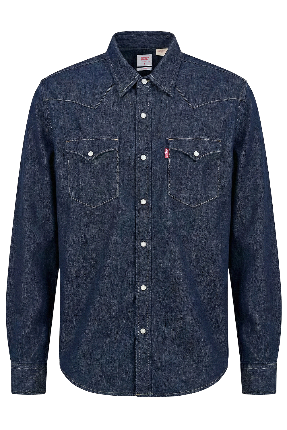 תמונה קידמית של חולצה מכופתרת ג'ינס