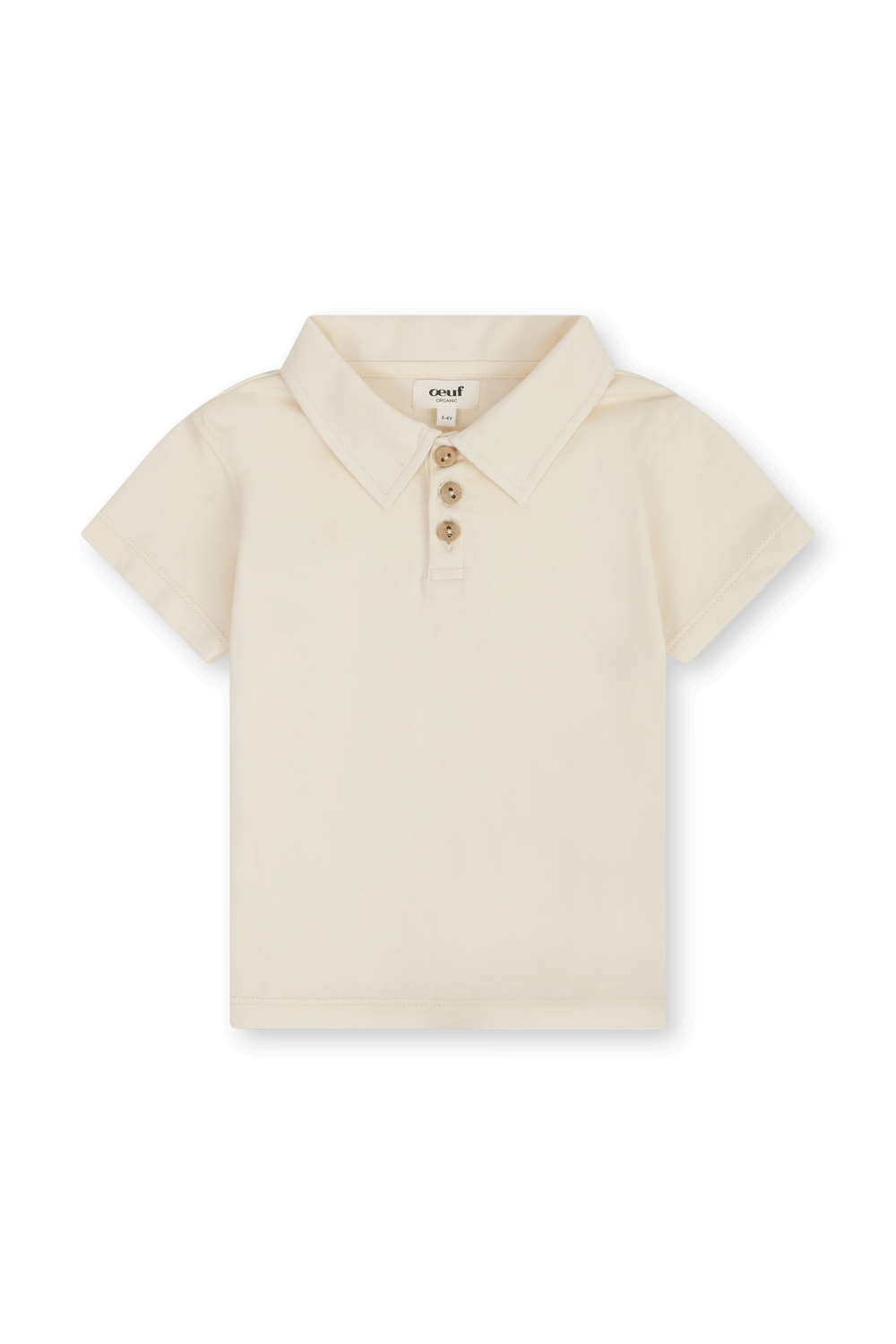 גילאי 2-4 חולצת פולו קצרה לבנה OEUF NYC