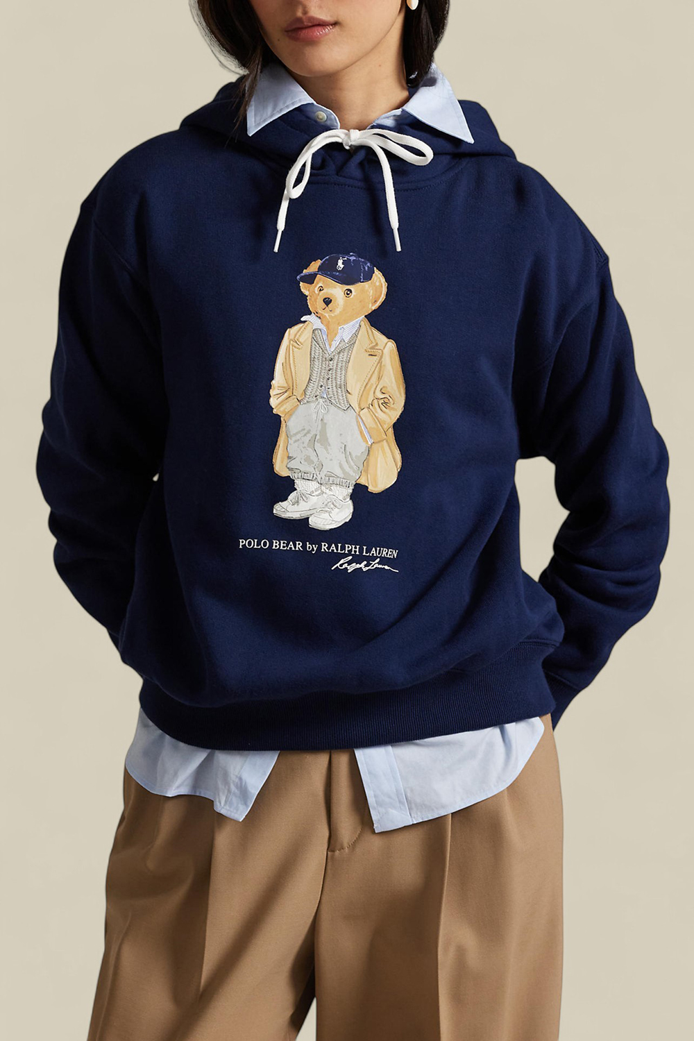 תמונת דוגמן קידמית של סווטשירט קפוצ'ון דובי פולו