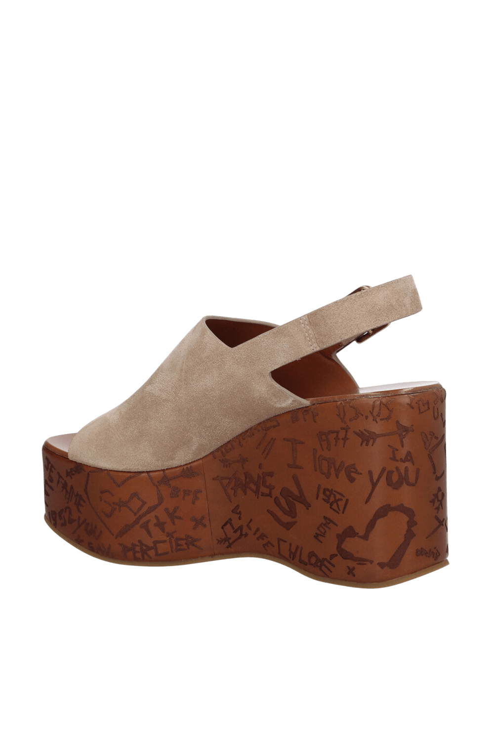 תמונה אחורית של סנדלי פלטפורמה