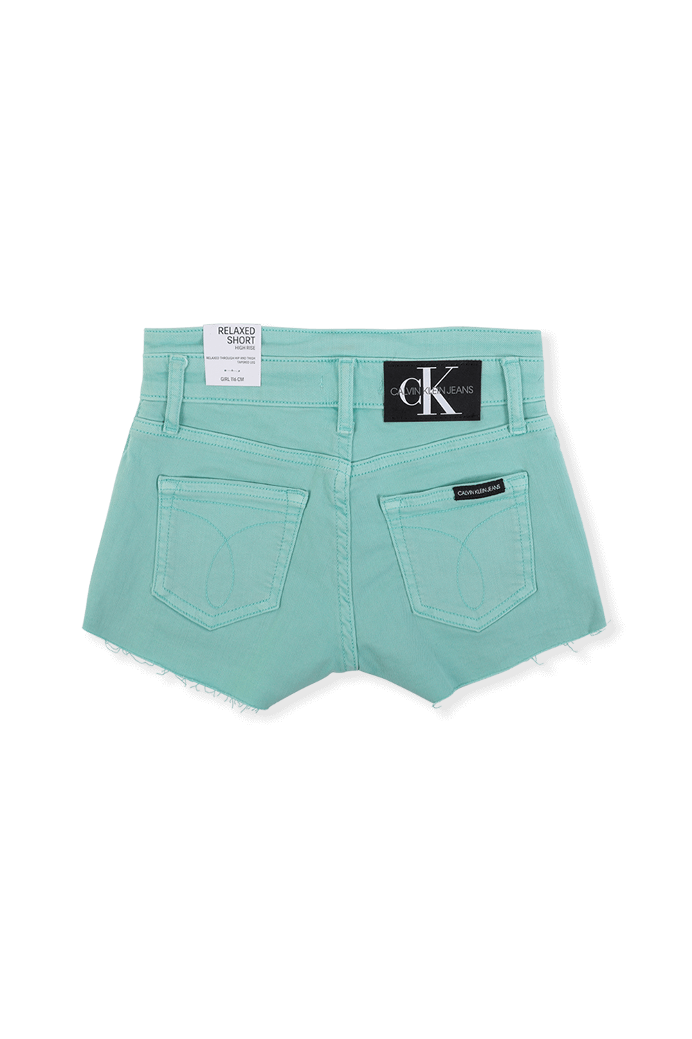 גילאי 4-12 מכנסי דנים קצרים בגוון ירוק CALVIN KLEIN