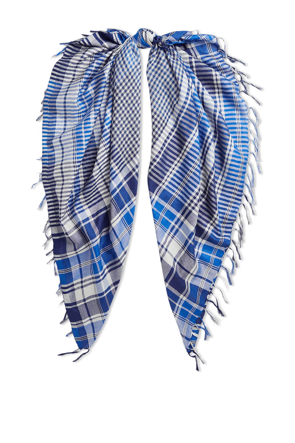 תמונה אחורית של צעיף משבצות