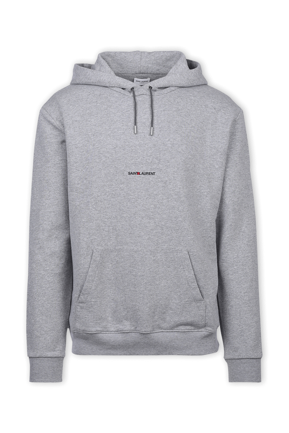 תמונה קידמית של Saint Laurent Logo Hoodie in Grey