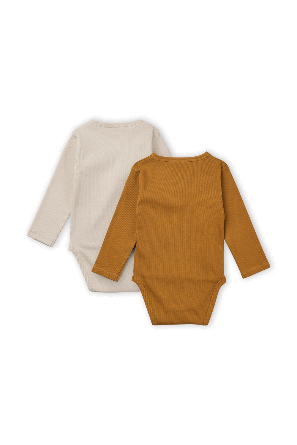 תמונה אחורית של גילאי ניו בורן-12 חודשים סט שני בגדי גוף בגווני אפור וחום