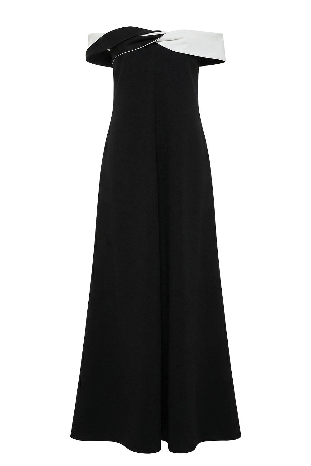 תמונה קידמית של שמלת מקסי א-סימטרית