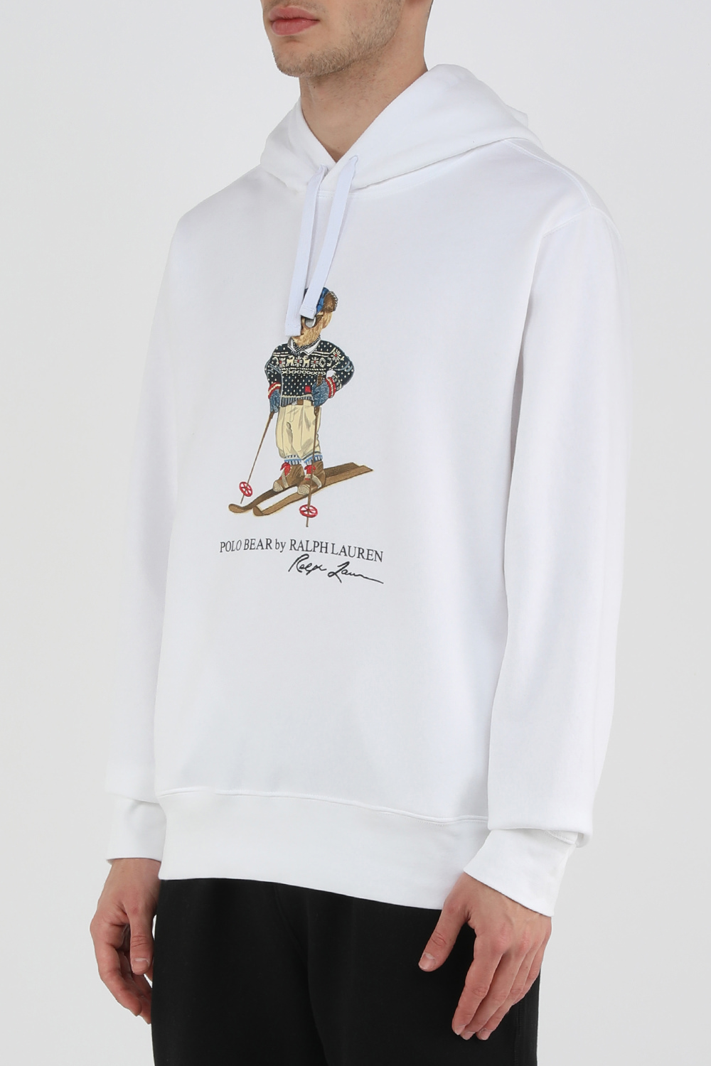 תמונת דוגמן קידמית של קפוצ'ון דובי בגוון לבן