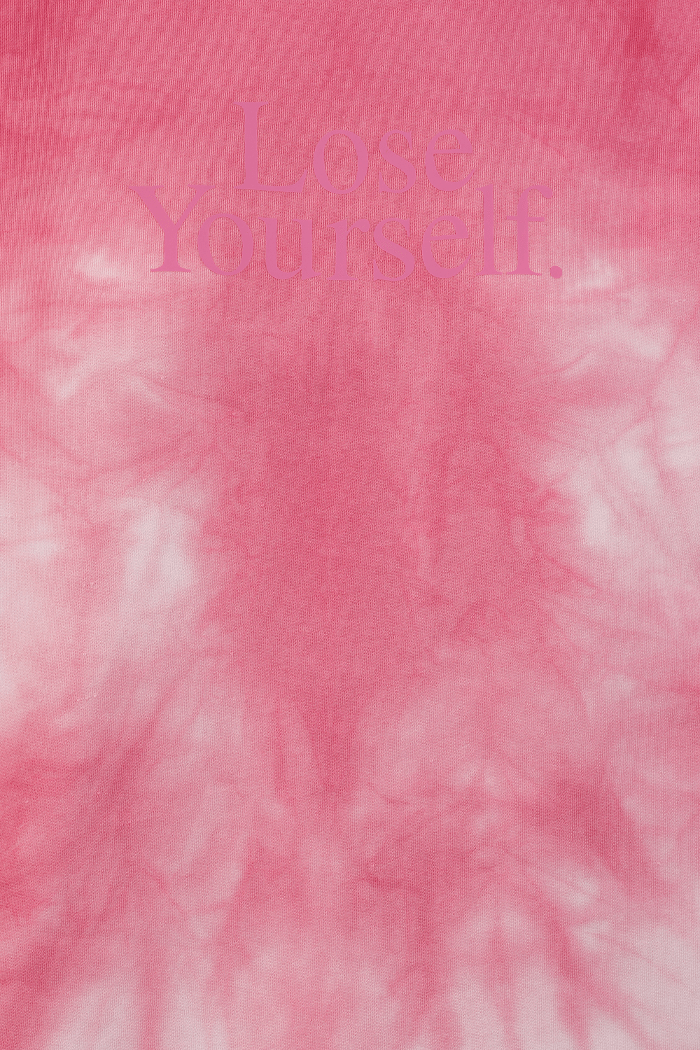 תמונת תקריב של Paco Rabanne x Peter Saville- Lose Yourself Printed Tie Dye Hoodie in Pink