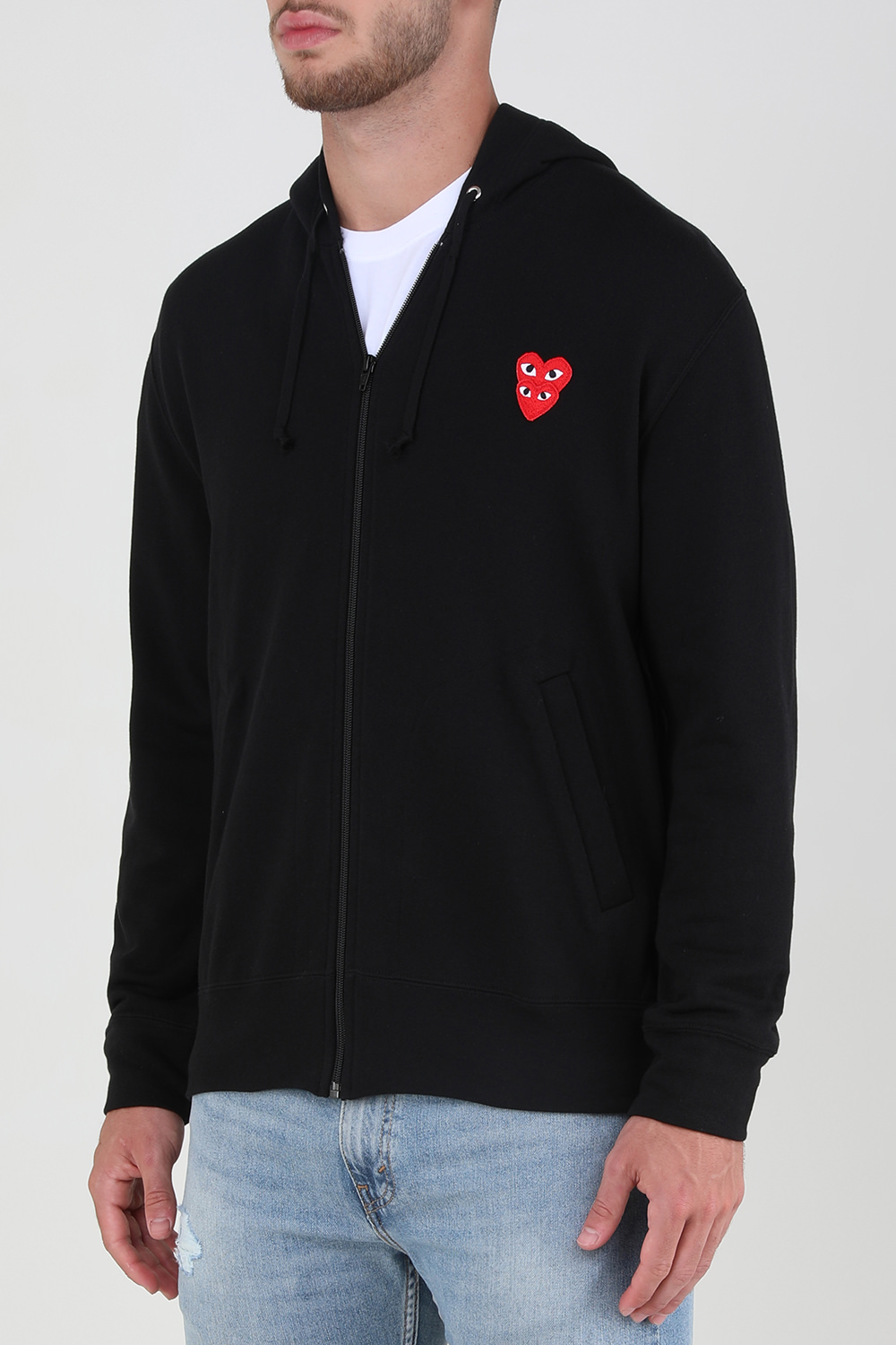 תמונת דוגמן קידמית של סווטשירט קפוצ`ון עם רוכסן