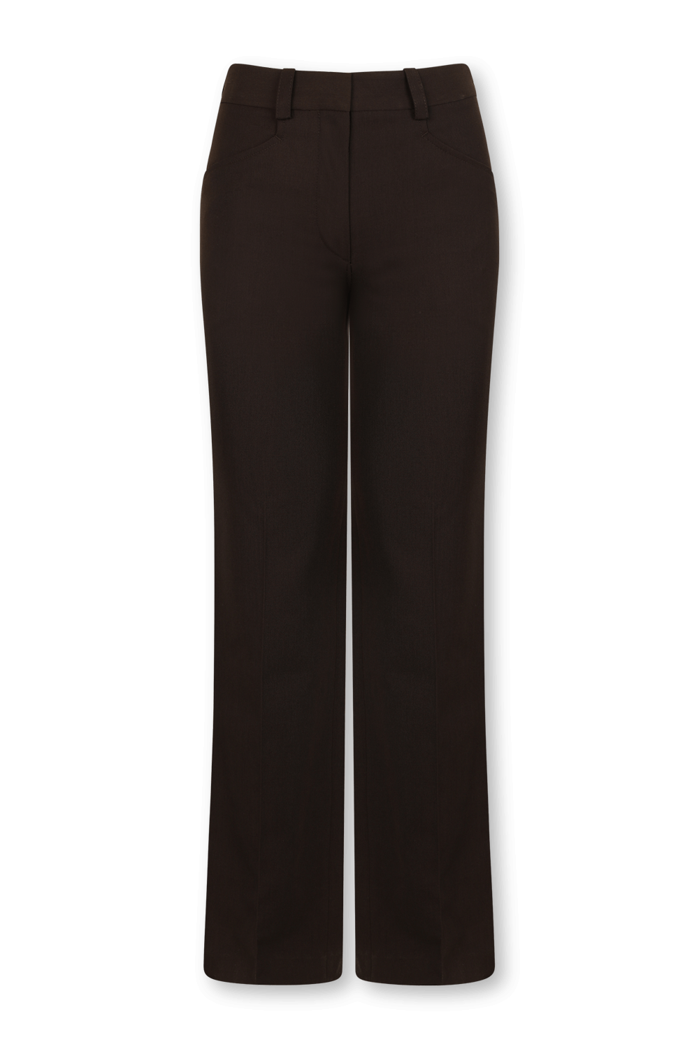 תמונה קידמית של מכנסיים מתרחבים גבוהים בגוון שחור