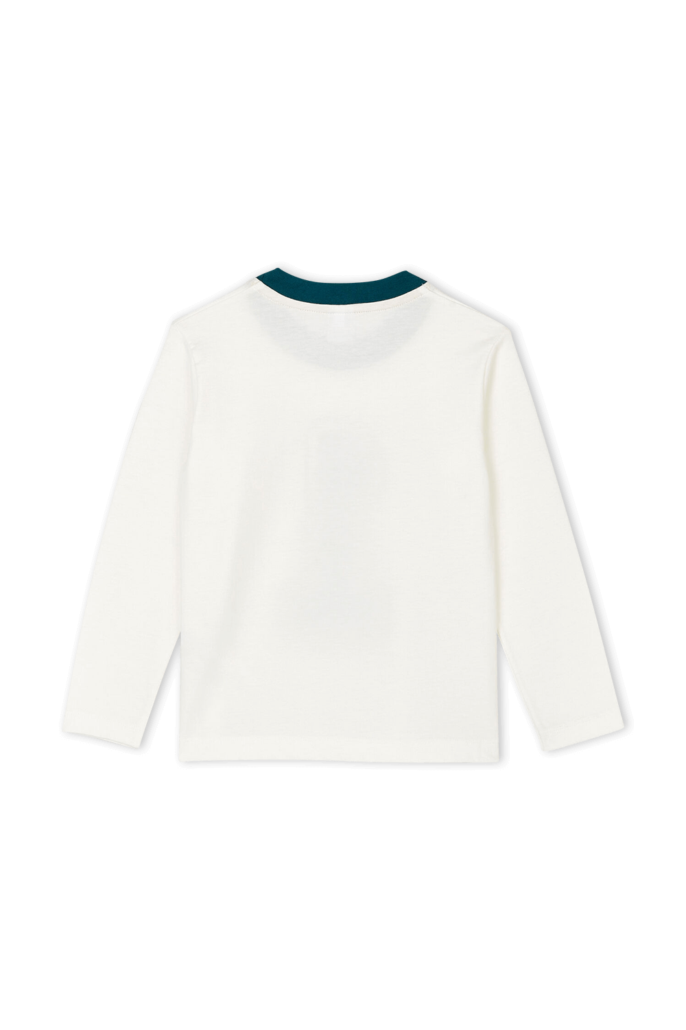 תמונה אחורית של גילאי 3-5 חולצה ארוכה עם הספרה 1 בצבע לבן