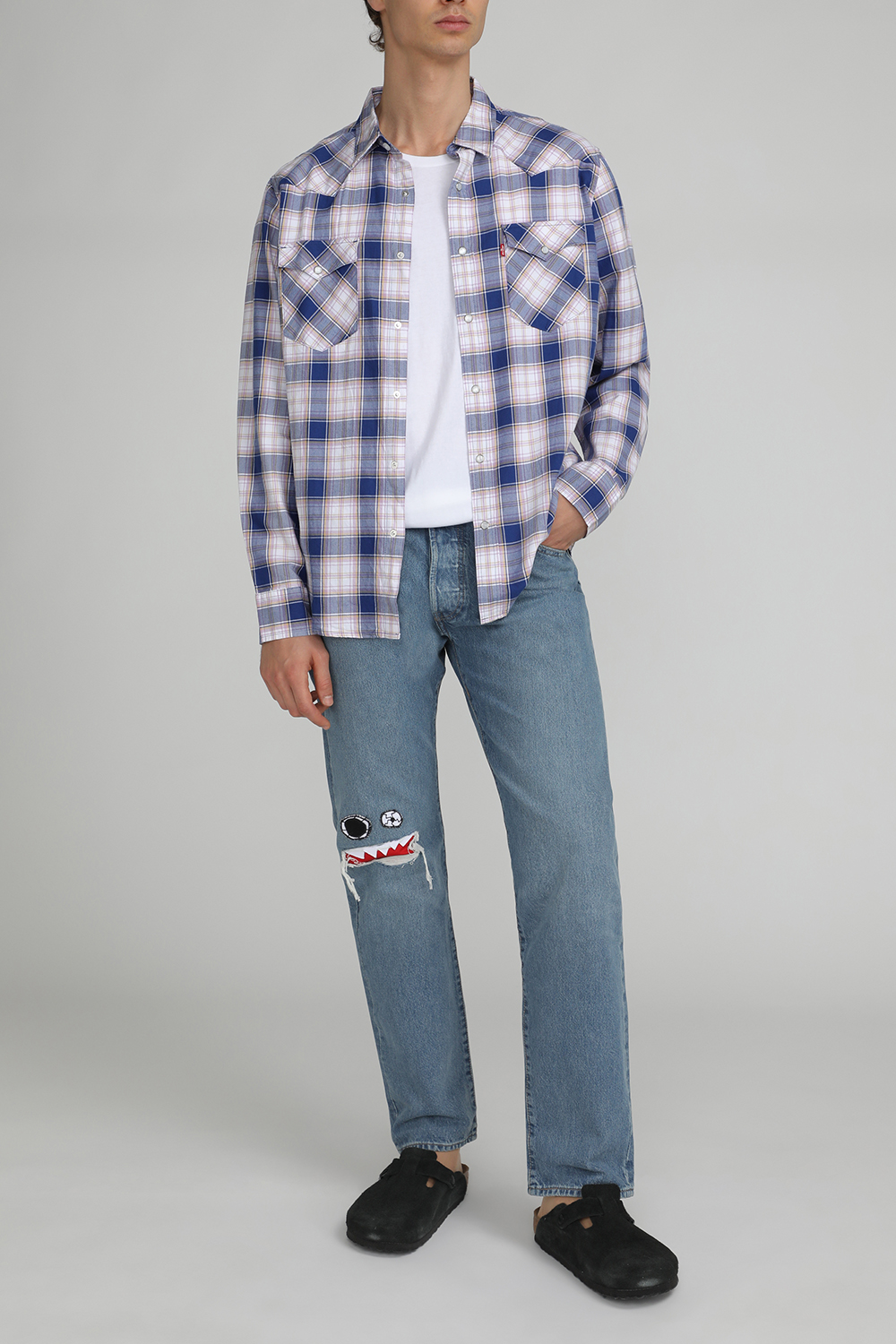 תמונת דוגמן קידמית של נעלי בוסטון מעור זמש