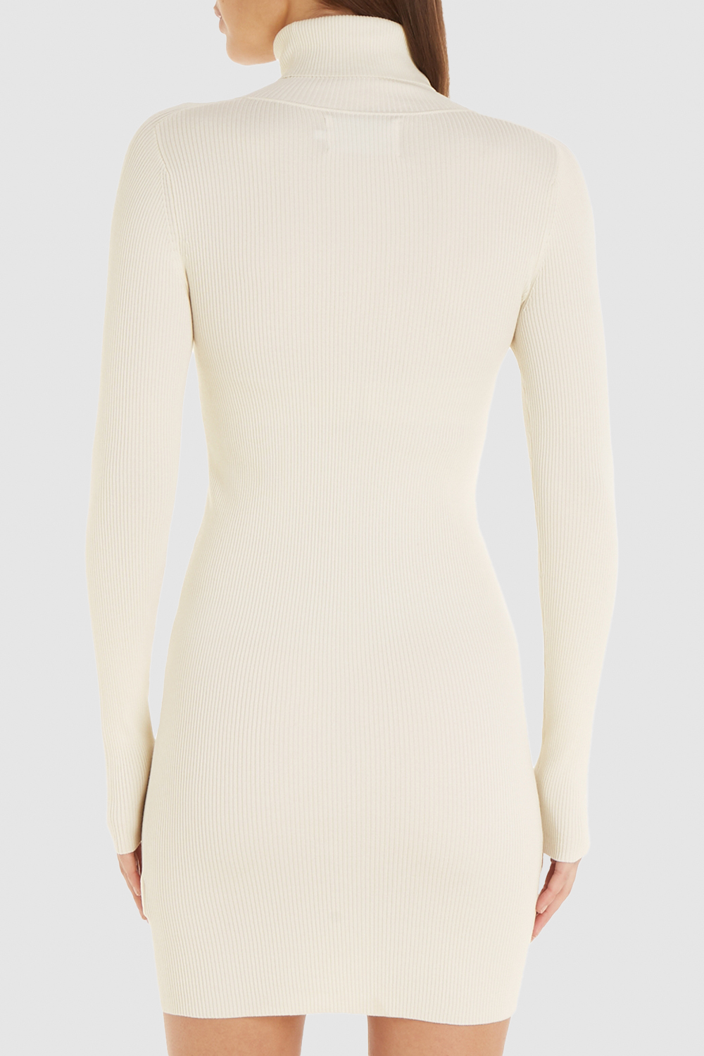 תמונת דוגמן אחורית של שמלת מיני סריג