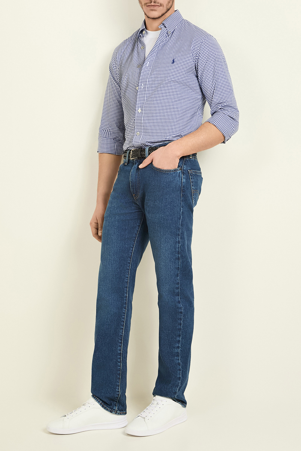 תמונת דוגמן קידמית של חגורה קלועה מעור