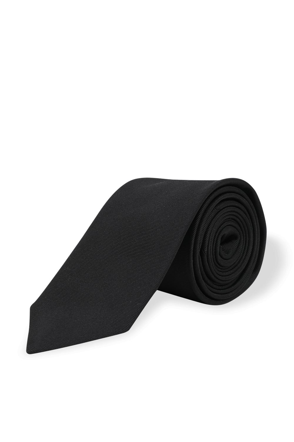 תמונה קידמית של עניבה שחורה ממשי