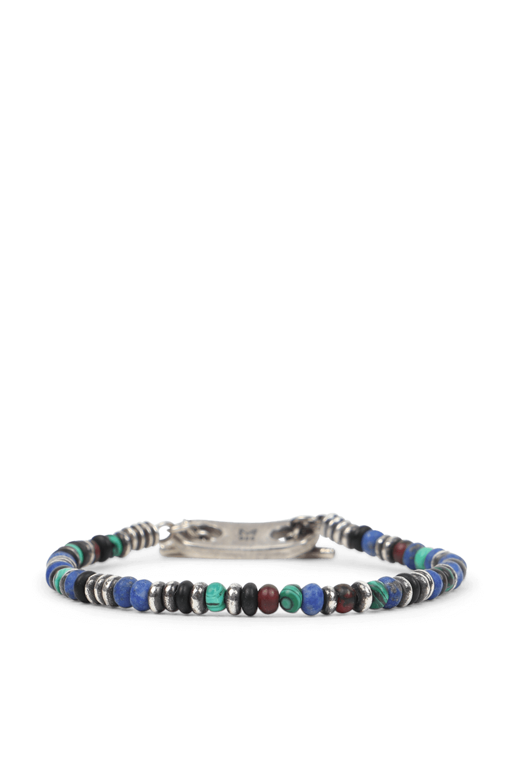 תמונה אחורית של צמיד 9 ממ מדיסקיות כסף ומיקס חרוזים צבעוניים