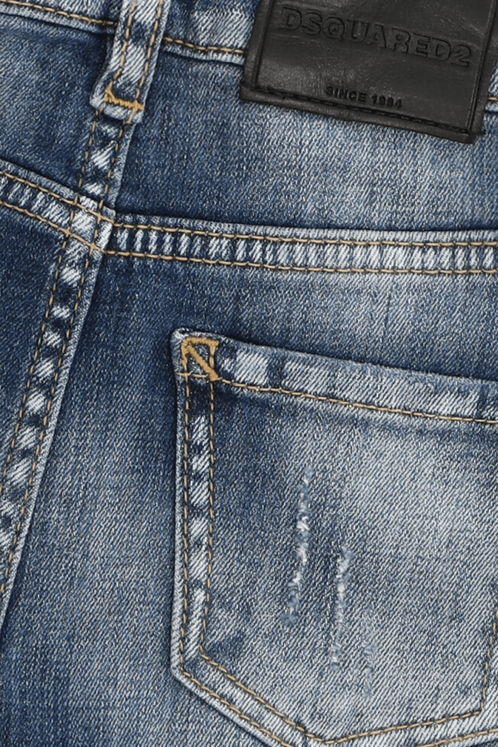 תמונה אחורית של מכנסי ג`ינס עם הדפס לוגו - גילאי 6-36 חודשים