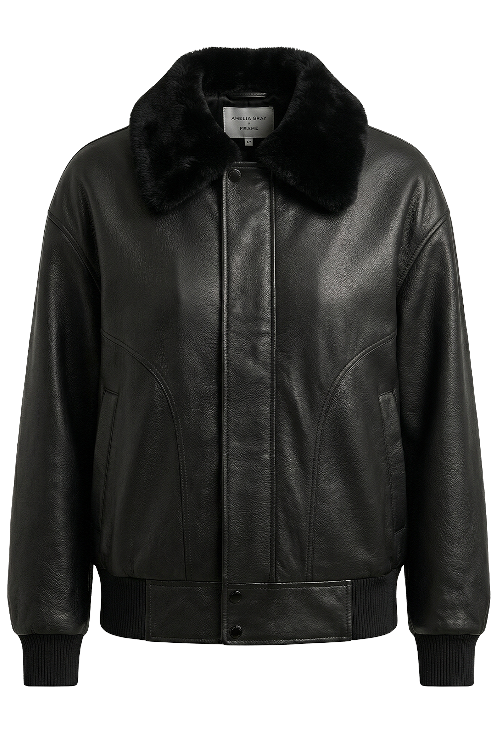 תמונה קידמית של ז'קט בומבר עור