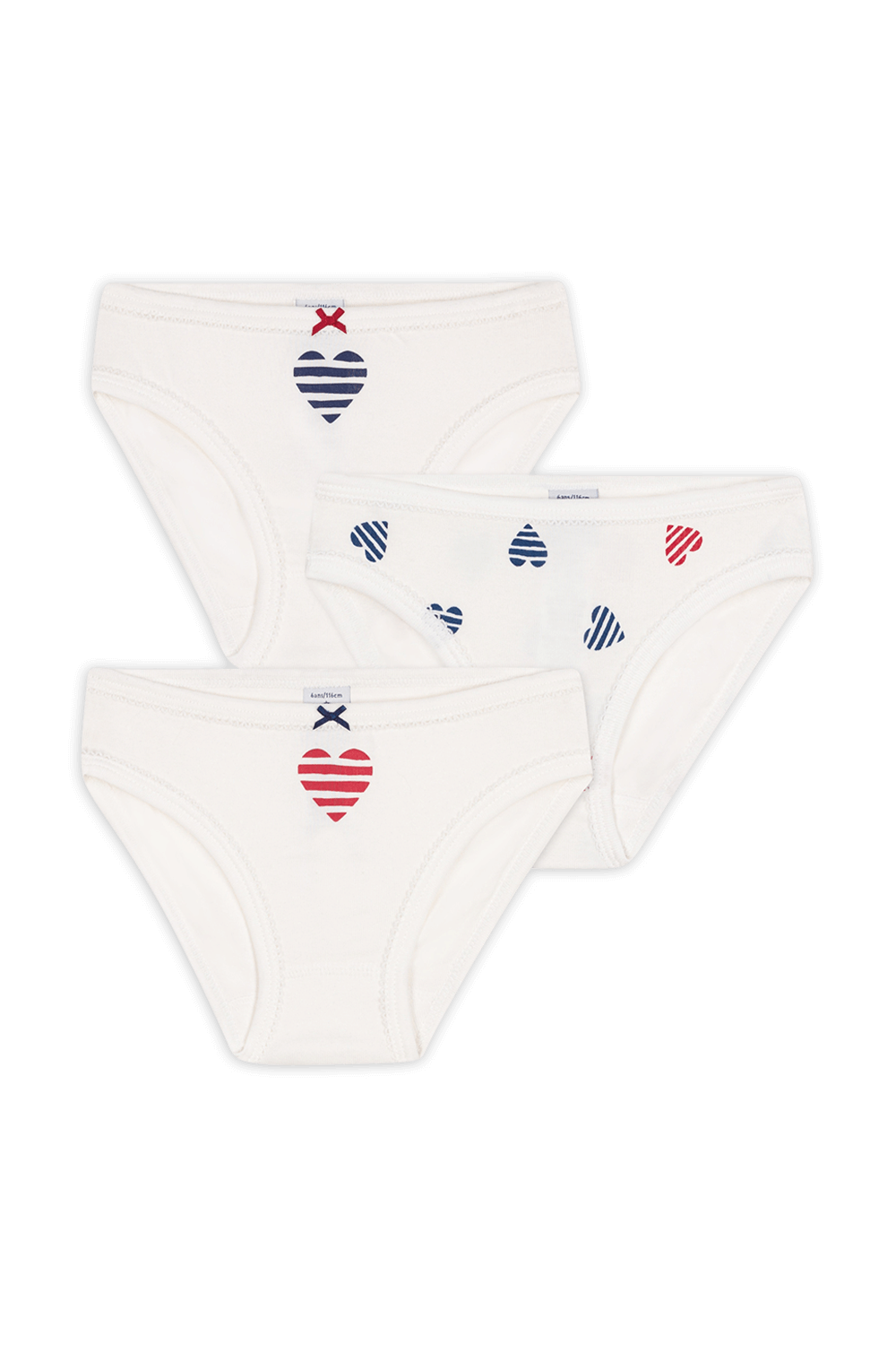 תמונה קידמית של מארז שלושה זוגות תחתונים לבבות - גילאי 2-5 שנים