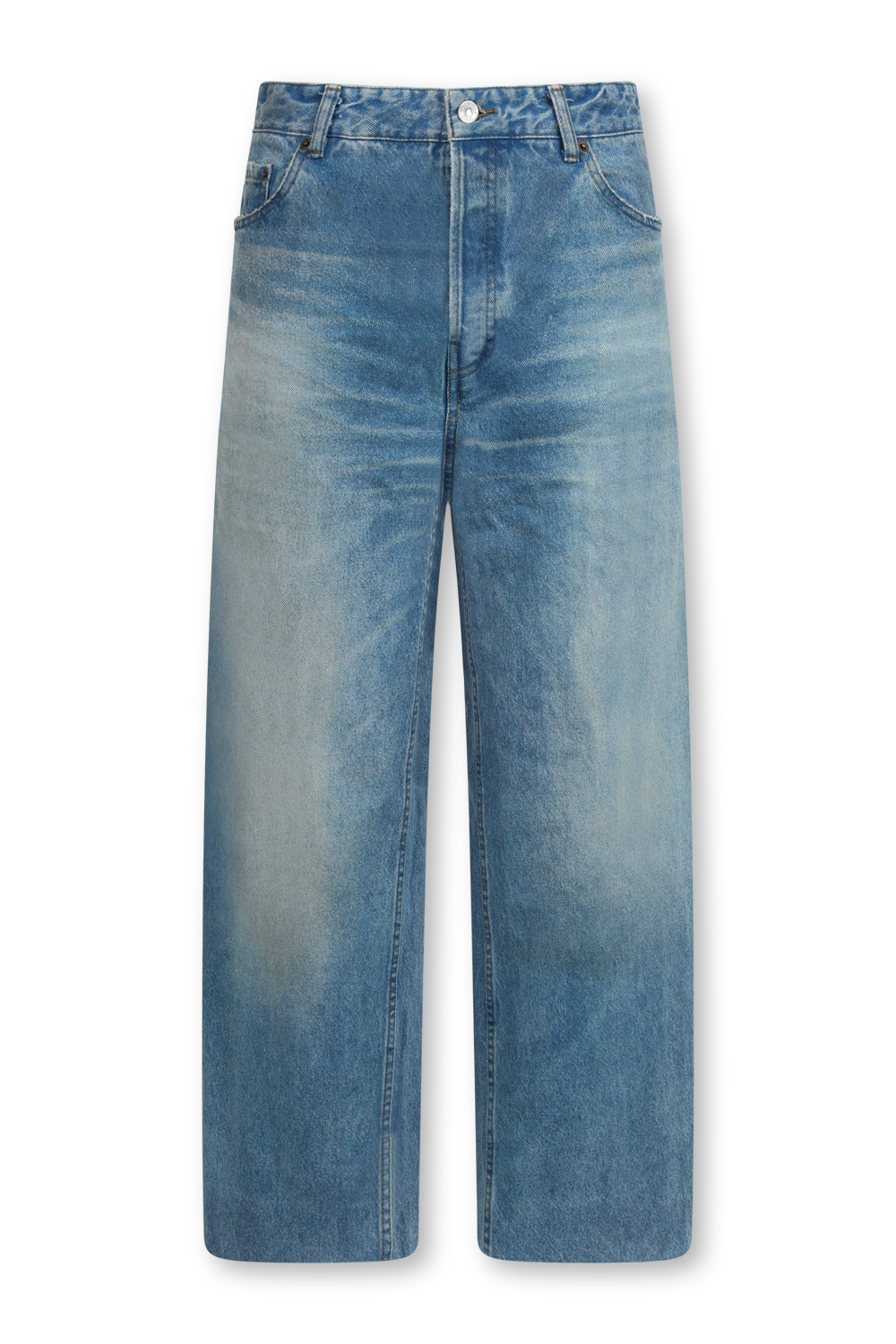 תמונה קידמית של מכנסי ג'ינס בגזרה ישרה