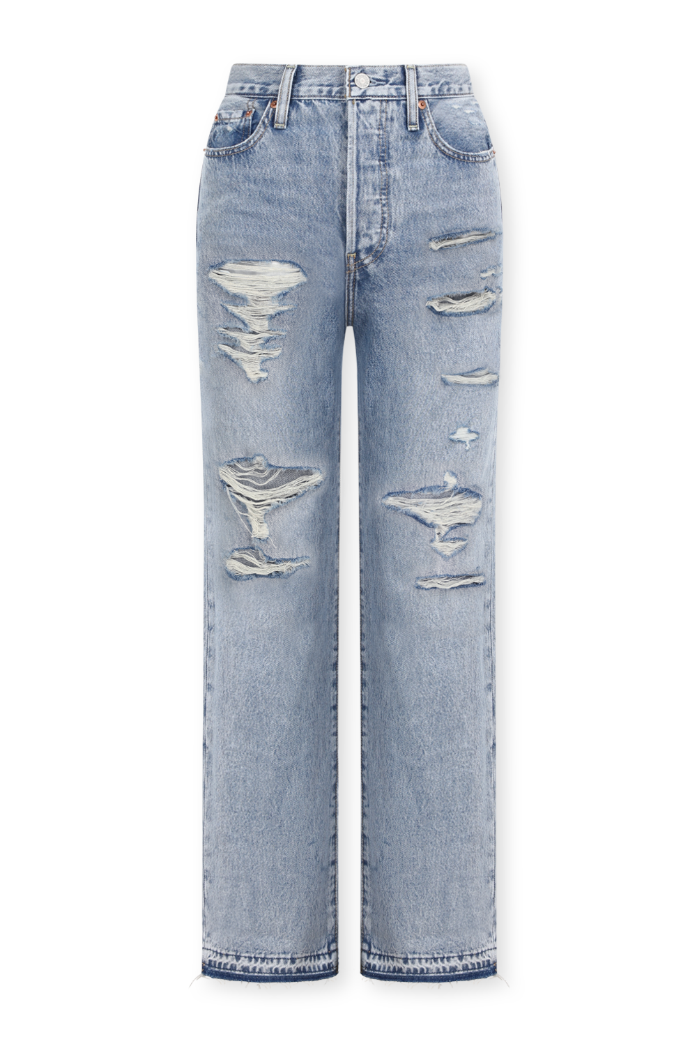 תמונה קידמית של מכנסי ג'ינס ריבקייג' ישרים