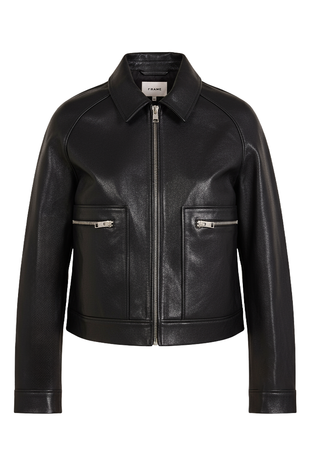 תמונה קידמית של ז'קט עור