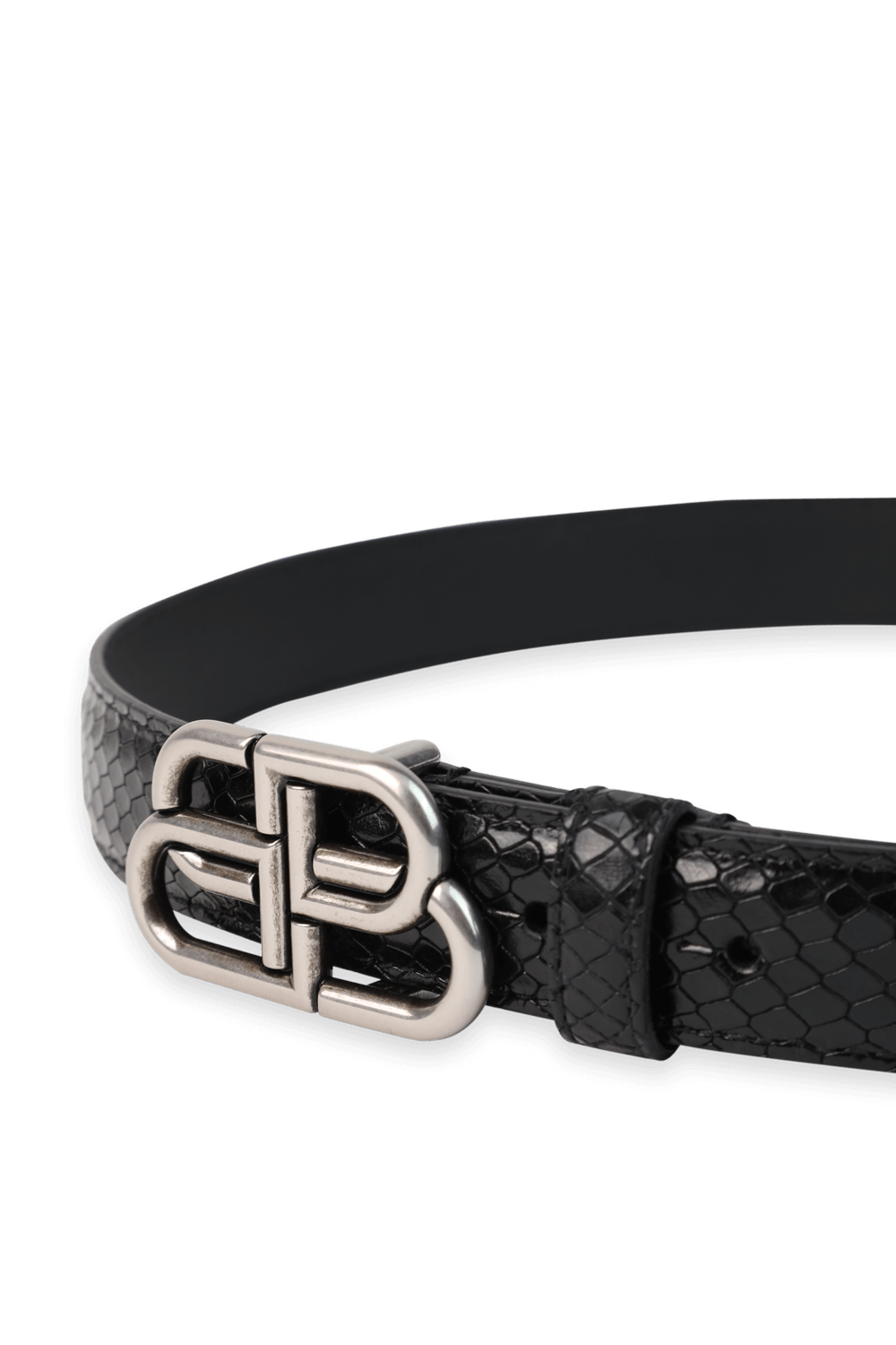 BB Monogram Leather Belt in Black BALENCIAGA