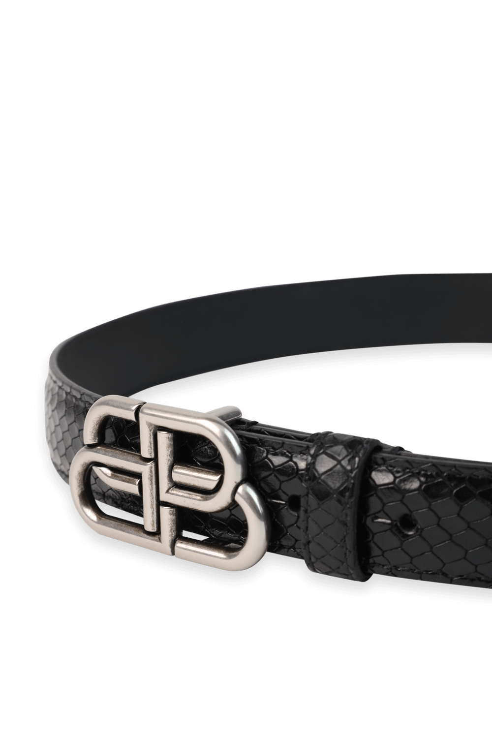 תמונת פנים של BB Monogram Leather Belt in Black